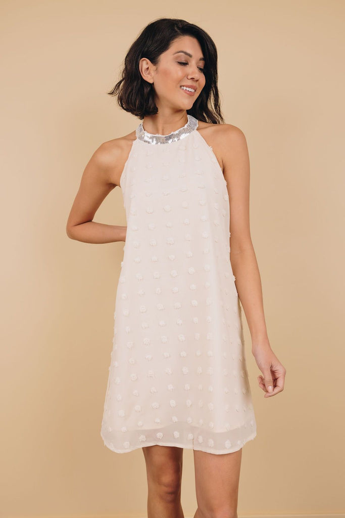 Raquel Sleeveless Pompom Mini Dress