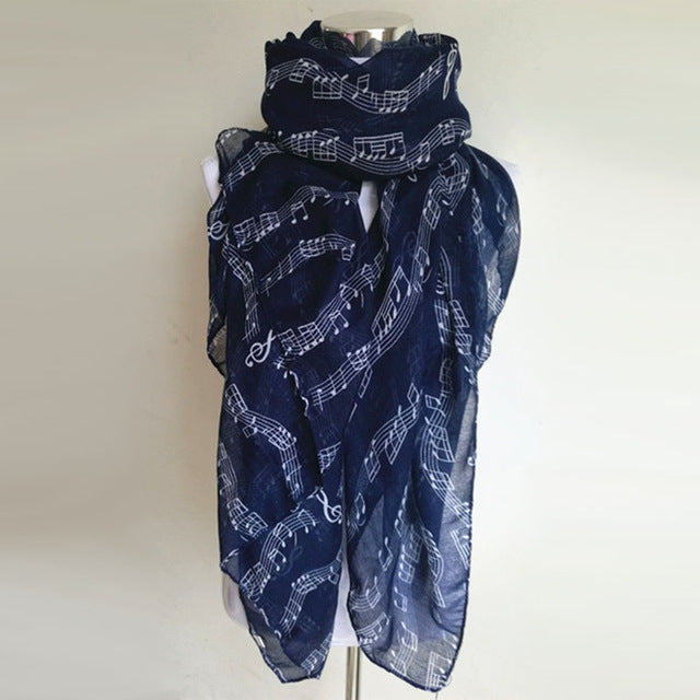 Music Note Sheet Music Piano Notes Script Print Infinity Scarf