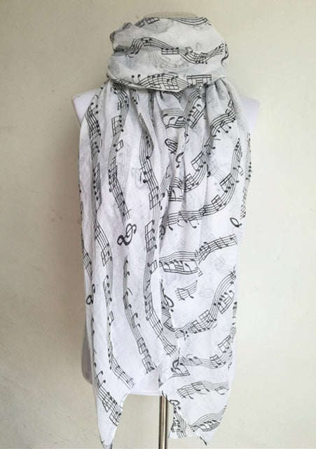 Music Note Sheet Music Piano Notes Script Print Infinity Scarf