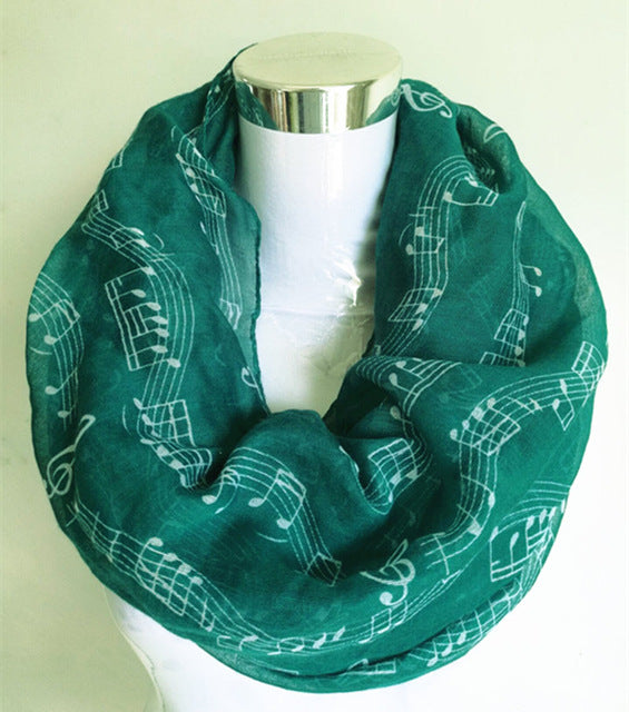 Music Note Sheet Music Piano Notes Script Print Infinity Scarf