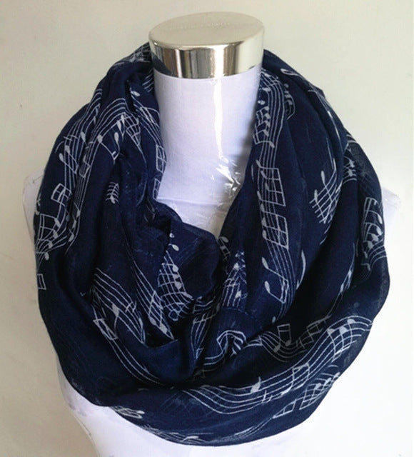Music Note Sheet Music Piano Notes Script Print Infinity Scarf