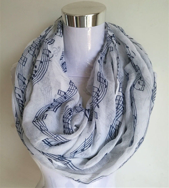 Music Note Sheet Music Piano Notes Script Print Infinity Scarf