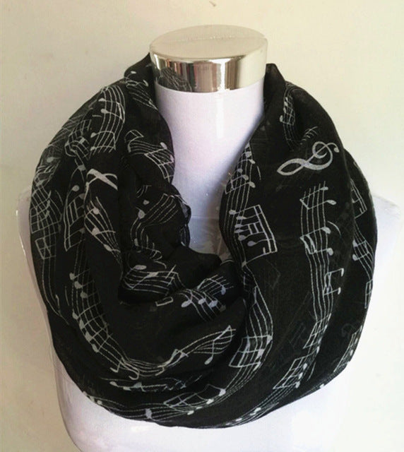 Music Note Sheet Music Piano Notes Script Print Infinity Scarf