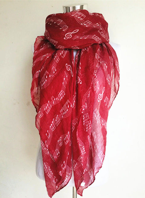 Music Note Sheet Music Piano Notes Script Print Infinity Scarf