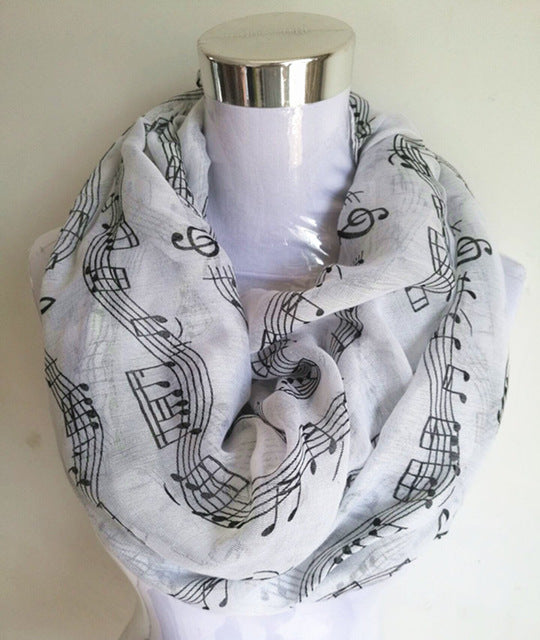 Music Note Sheet Music Piano Notes Script Print Infinity Scarf
