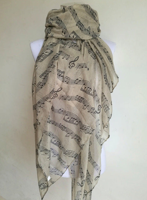 Music Note Sheet Music Piano Notes Script Print Infinity Scarf