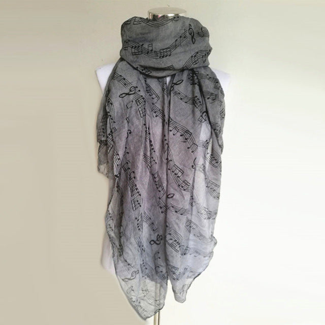Music Note Sheet Music Piano Notes Script Print Infinity Scarf