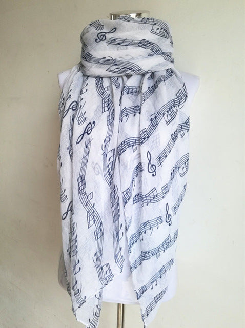 Music Note Sheet Music Piano Notes Script Print Infinity Scarf