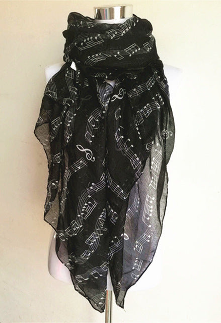 Music Note Sheet Music Piano Notes Script Print Infinity Scarf