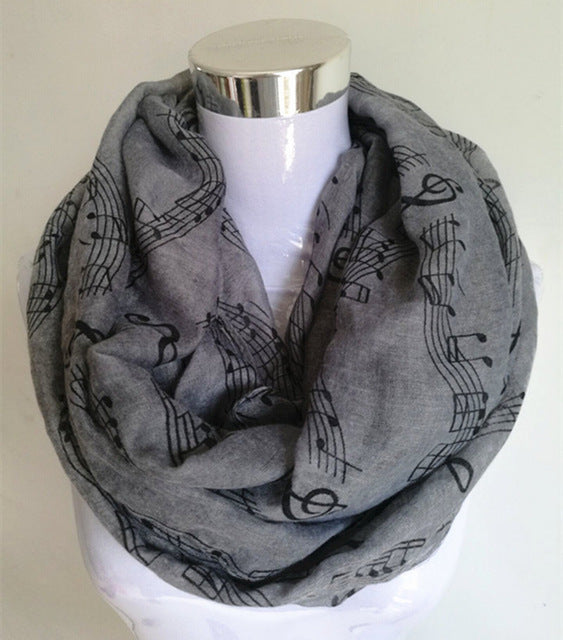 Music Note Sheet Music Piano Notes Script Print Infinity Scarf