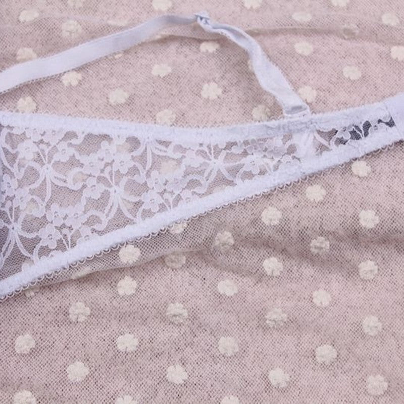 Lace Drill Push Up Bra And Thong Set