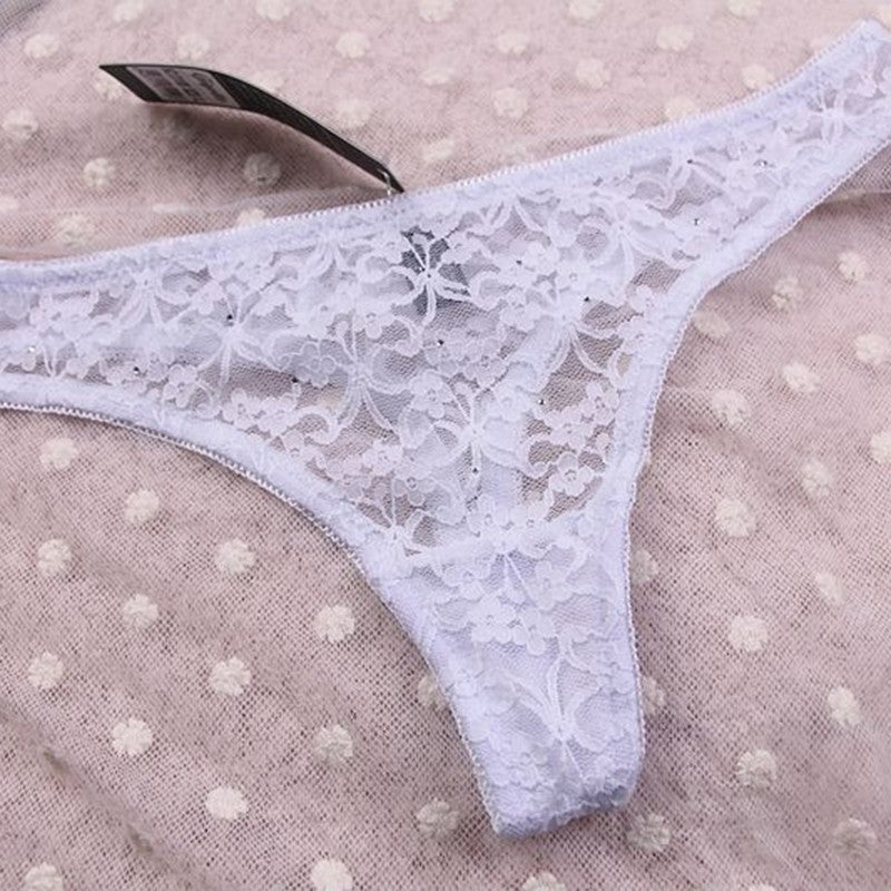 Lace Drill Push Up Bra And Thong Set