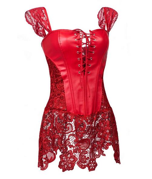 chinese dress ladies Leather and Lace Steampunk dress main image 0