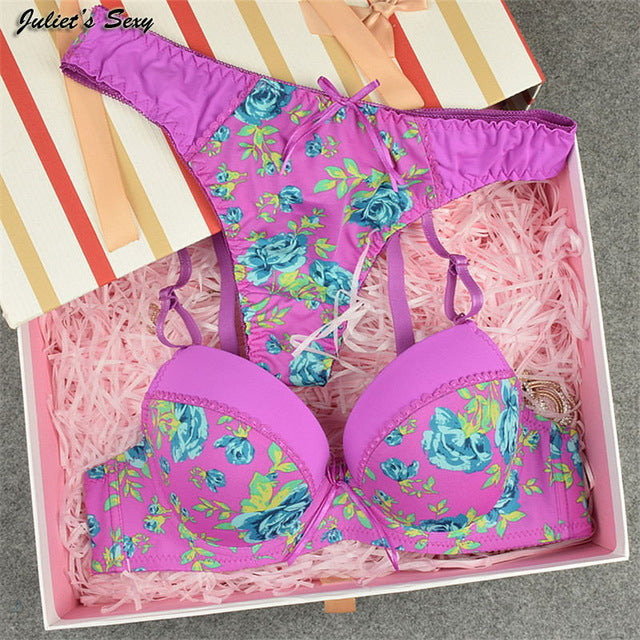 Seamless printing BC women bra set