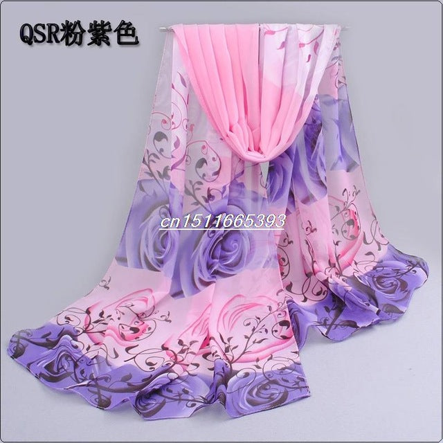 Printed chiffon polyester scarves