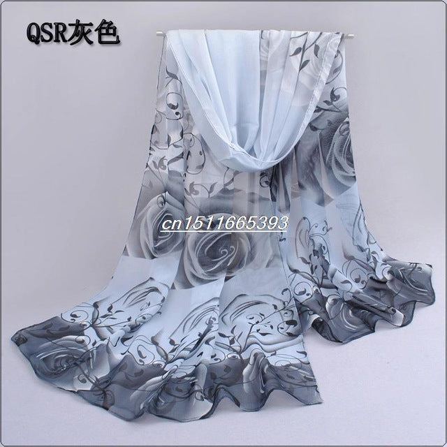 Printed chiffon polyester scarves