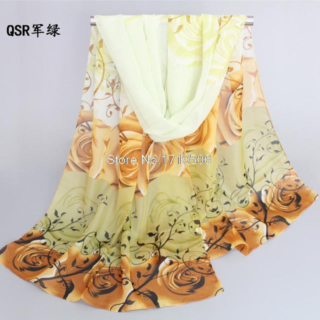 Printed chiffon polyester scarves