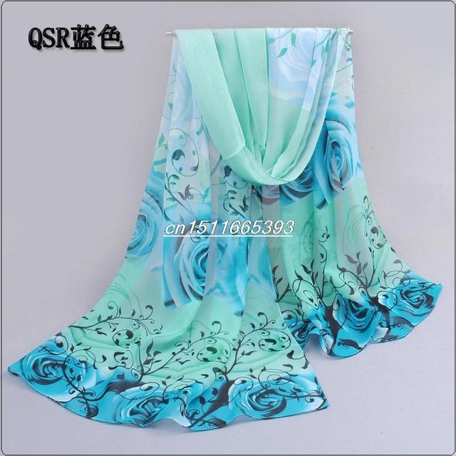 Printed chiffon polyester scarves